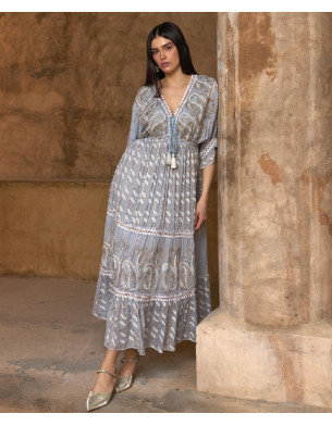 blue beaded kaftan